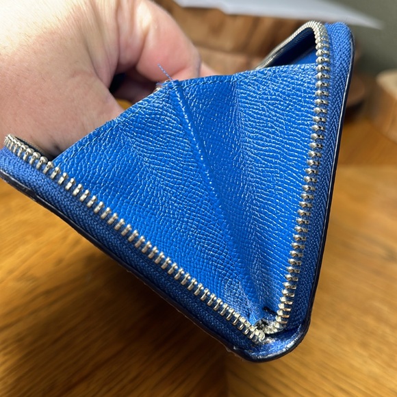 *HTF COLOR* COACH Accordion Zip Wallet In Crossgrain Leather - Picture 9 of 11